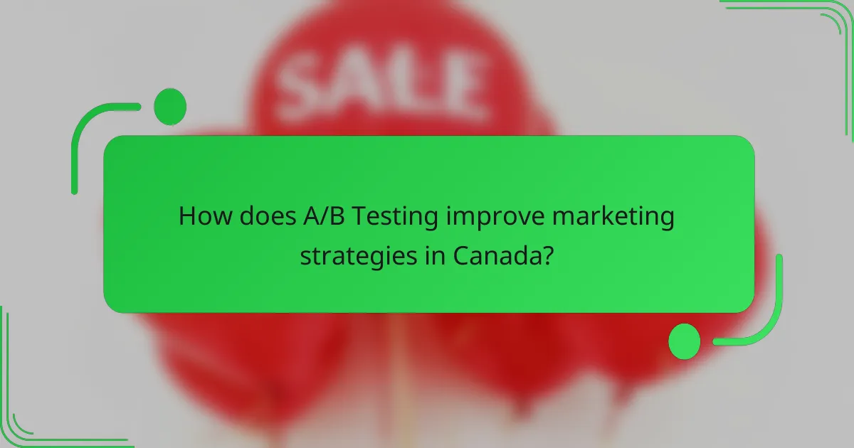 How does A/B Testing improve marketing strategies in Canada?