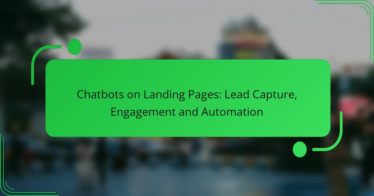 Chatbots on Landing Pages: Lead Capture, Engagement and Automation