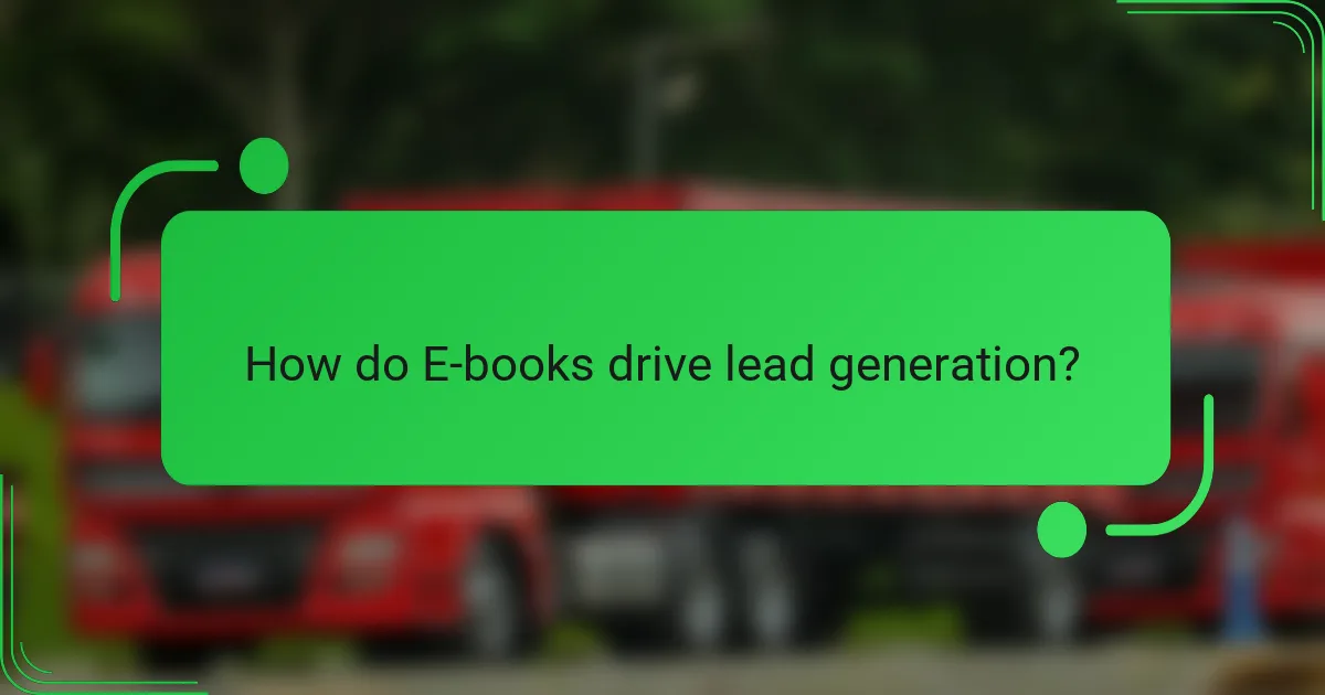 How do E-books drive lead generation?