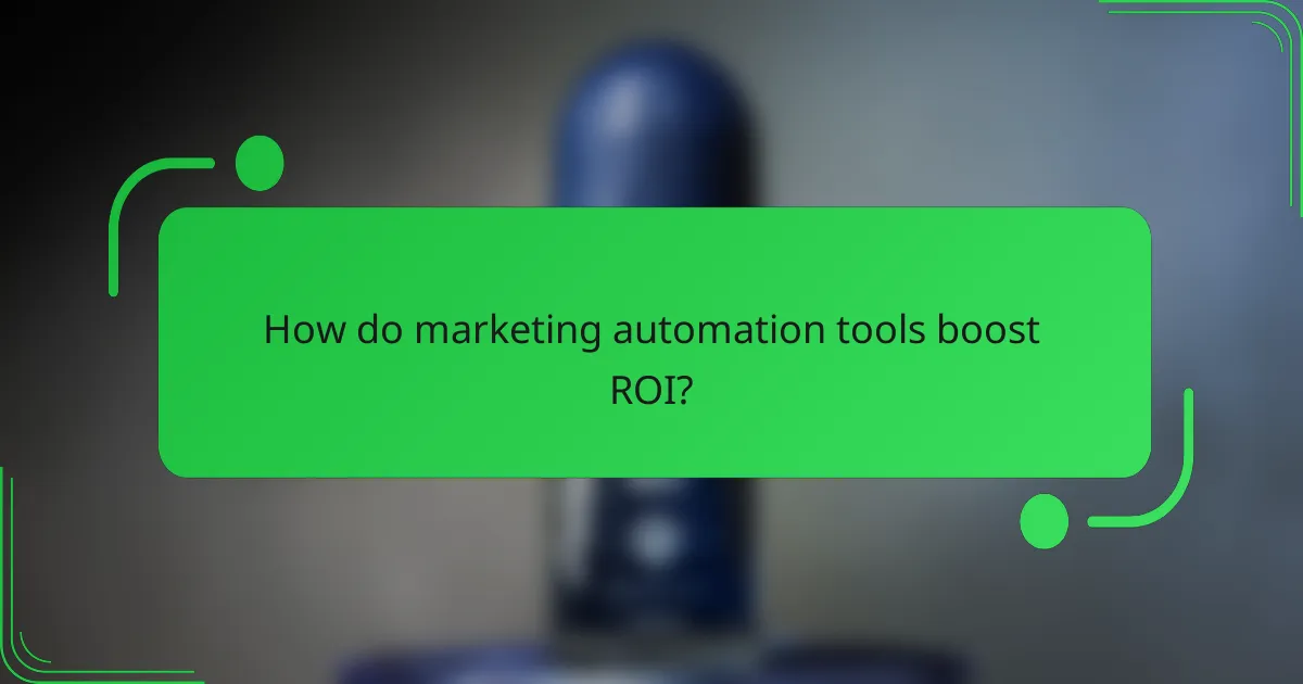 How do marketing automation tools boost ROI?