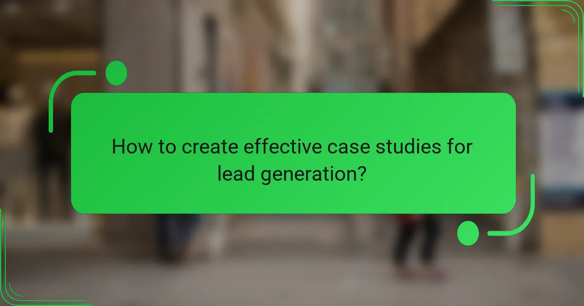How to create effective case studies for lead generation?