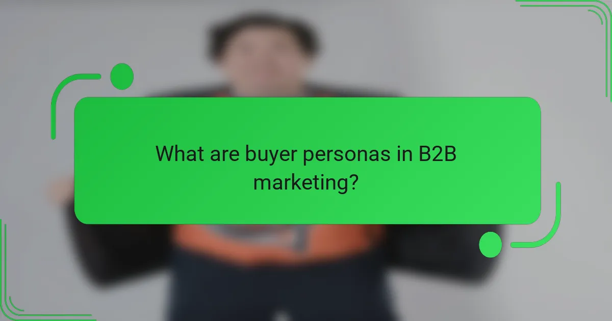 What are buyer personas in B2B marketing?