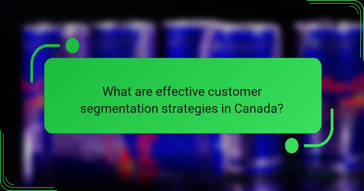 What are effective customer segmentation strategies in Canada?