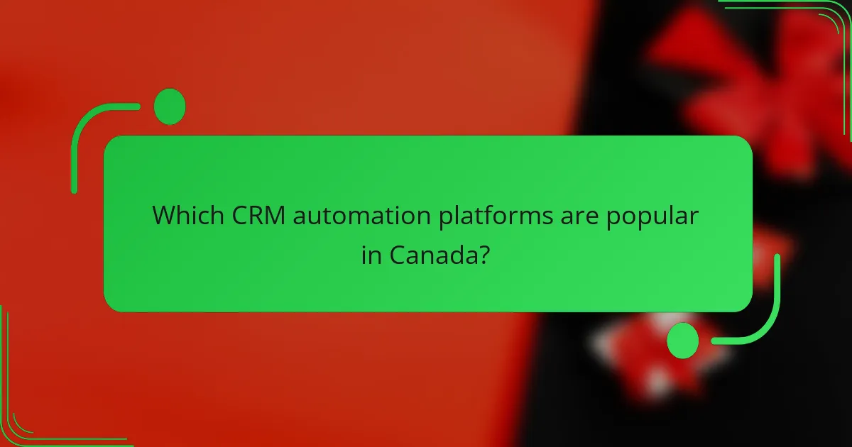 Which CRM automation platforms are popular in Canada?